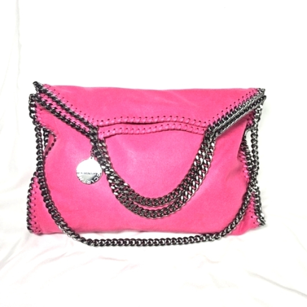 Stella McCartney Falabella Fold Over Tote Fuchsia Pink Vegan Bag